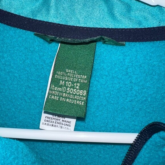 L.L. Bean Kid's Mountain Classic Fleece Full Zip Jacket Hooded Size M (10-12) - Picture 3 of 6